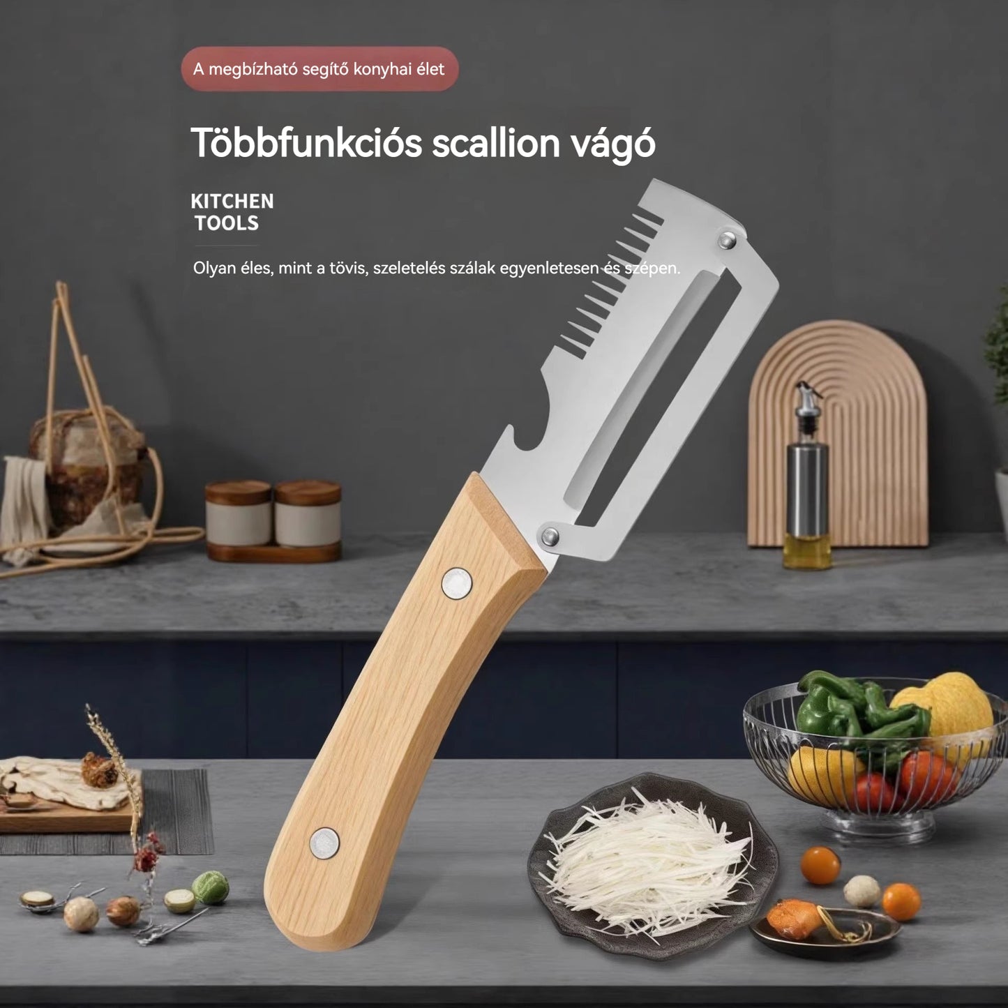 ✅【Vegyél kettőt, kettőt kapsz ingyen!】🧅🔪 3 az 1-ben többfunkciós konyhai hámozó: hámoz, vág és üvegkupakot nyit! 🔥