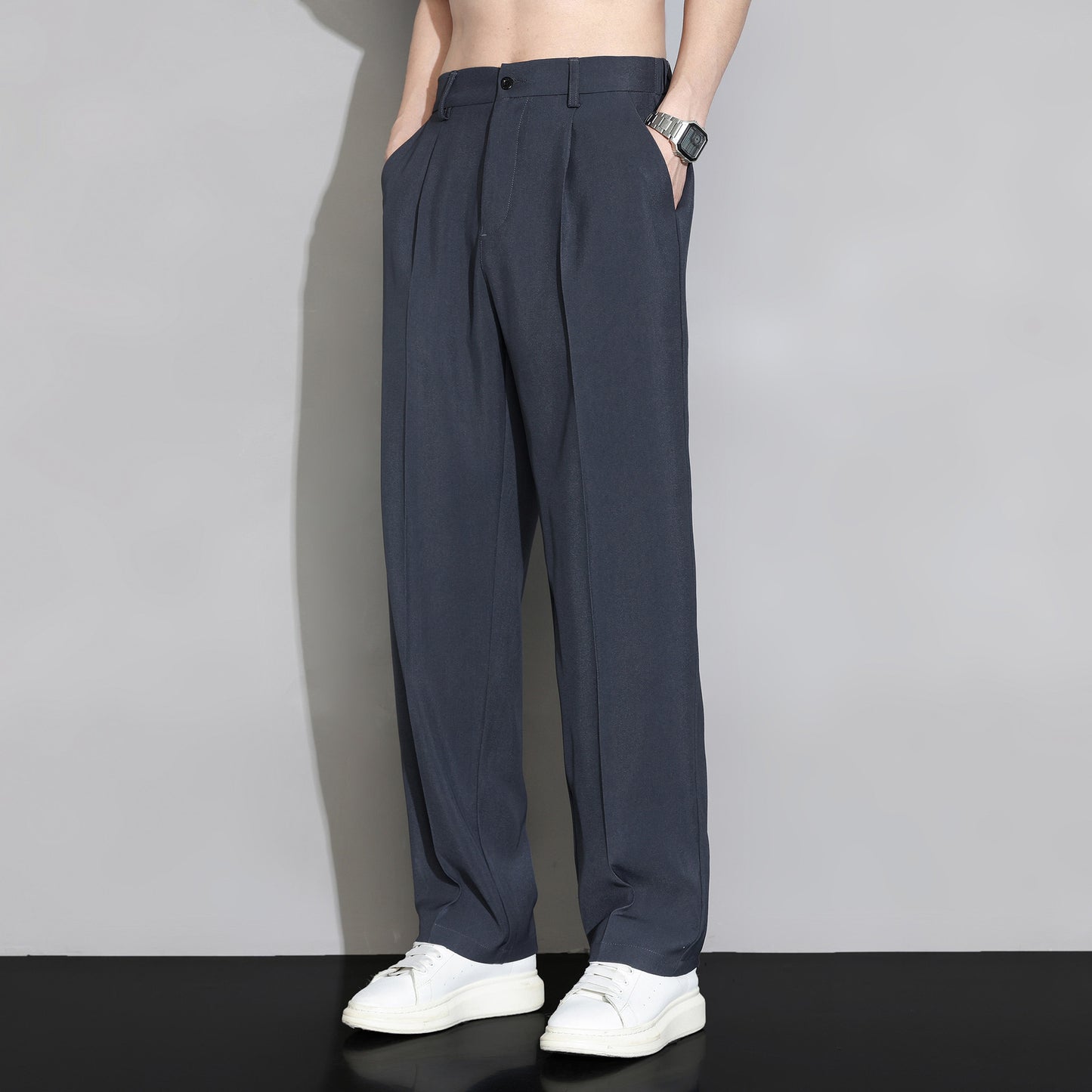 👖 50% kedvezmény! 🔥 Laza szabású férfi nyári nadrág (40-120 kg), jégselyem anyagból, gyorsan száradó, laza, egyenes szárú.