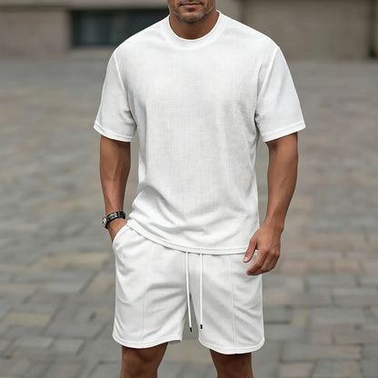 【S-3XL】Letnie, nowe, modne, szybkoschnące, oddychające, krótkie spodenki z krótkim rękawem, męskie, sportowe, 2026