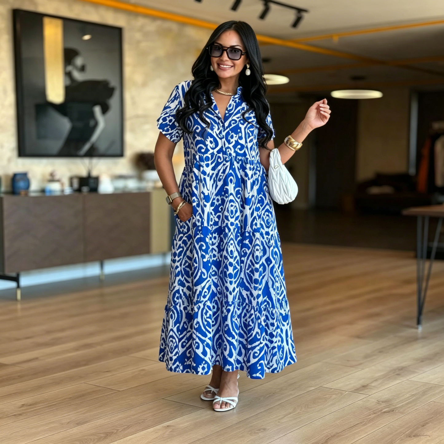💥50% kedvezmény👗【S-5XL】Női plus size mintás ruha, Kiváló minőségű, kényelmes és divatos ruhák