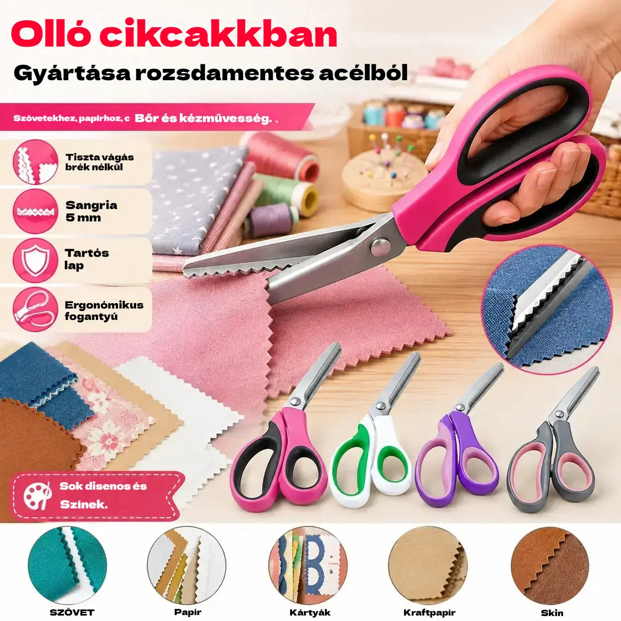 ✂️🧵Multifunkcionális kézműves olló, könnyedén készíthetsz gyönyörű csipkét!