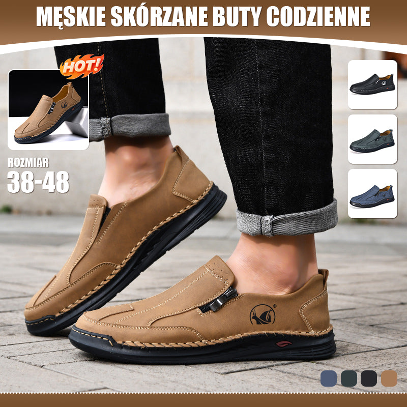 【Buty męskie sprzedają się dobrze】【38-48】2026 Nowe, męskie, skórzane, casualowe buty z miękką podeszwą w dużych rozmiarach