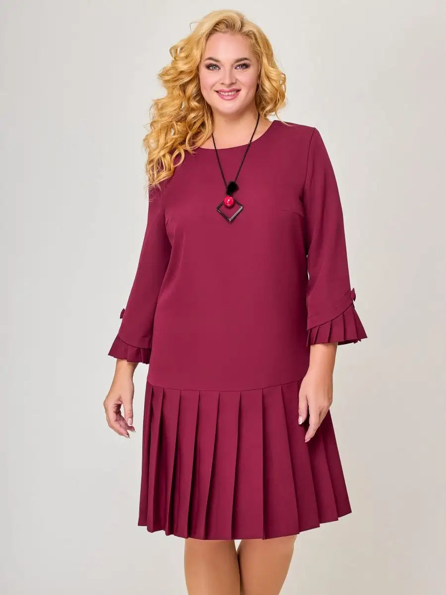 💌【S-5XL】👗2026 téli új, kiváló minőségű, elegáns egyszínű ruha