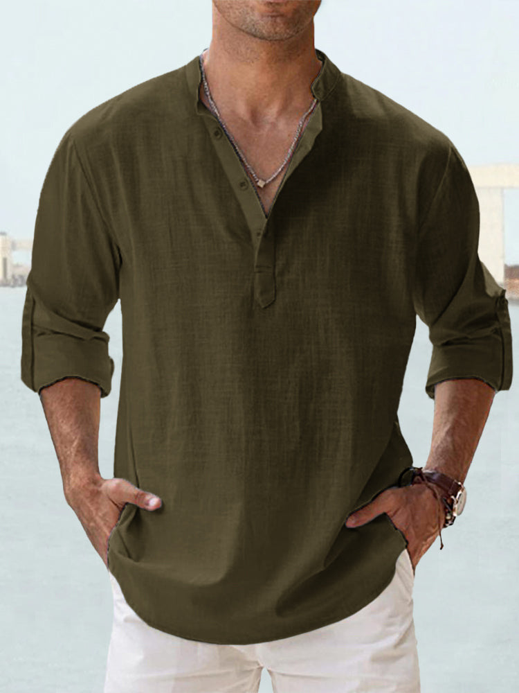 🤩【50% popust】【S-5XL】Moška srajca iz bombaža in lanu