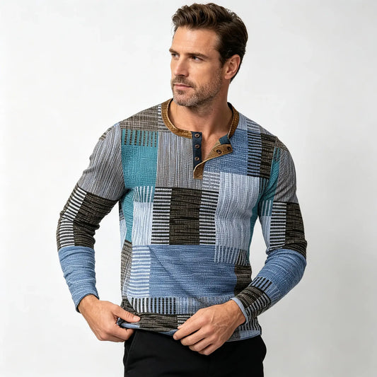 🎁😍[Korlátozott ideig kapható] 👔[S-4XL] Férfi hosszú ujjú mintás póló
