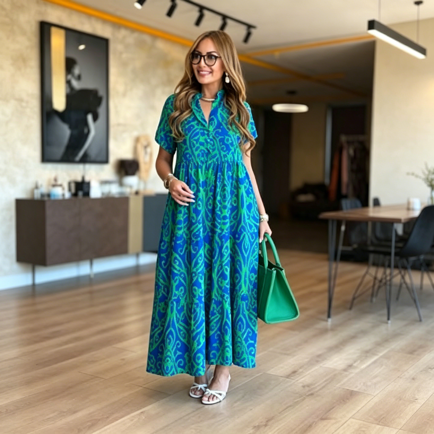 💥50% kedvezmény👗【S-5XL】Női plus size mintás ruha, Kiváló minőségű, kényelmes és divatos ruhák