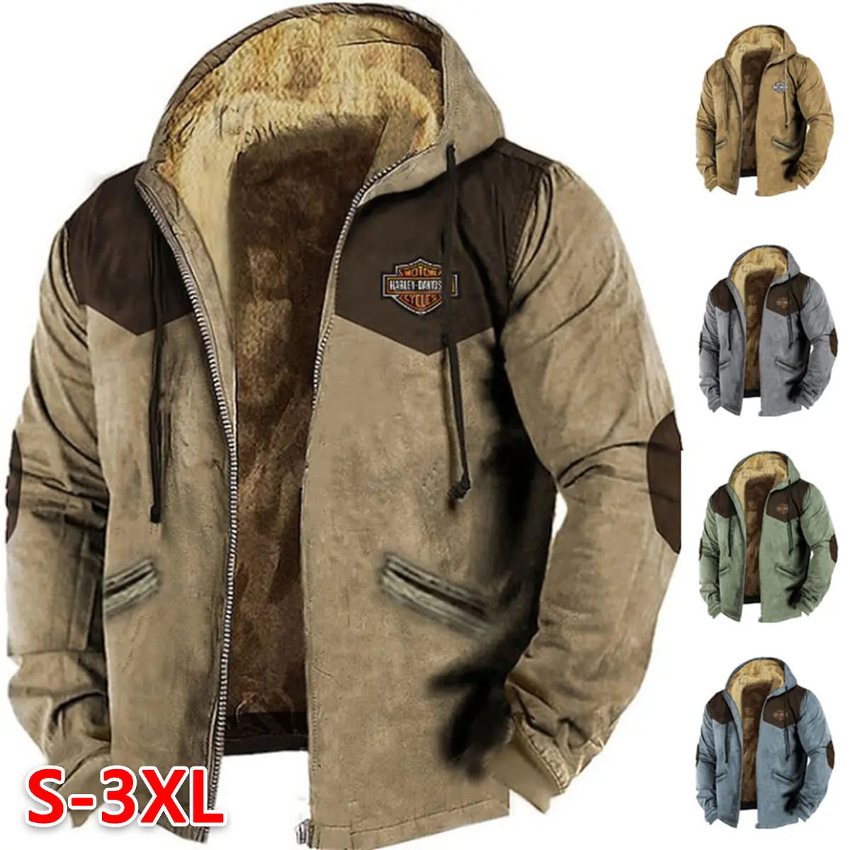 👍🧥【M-5XL】 Chaqueta suelta de terciopelo grueso para hombre, otoño e invierno