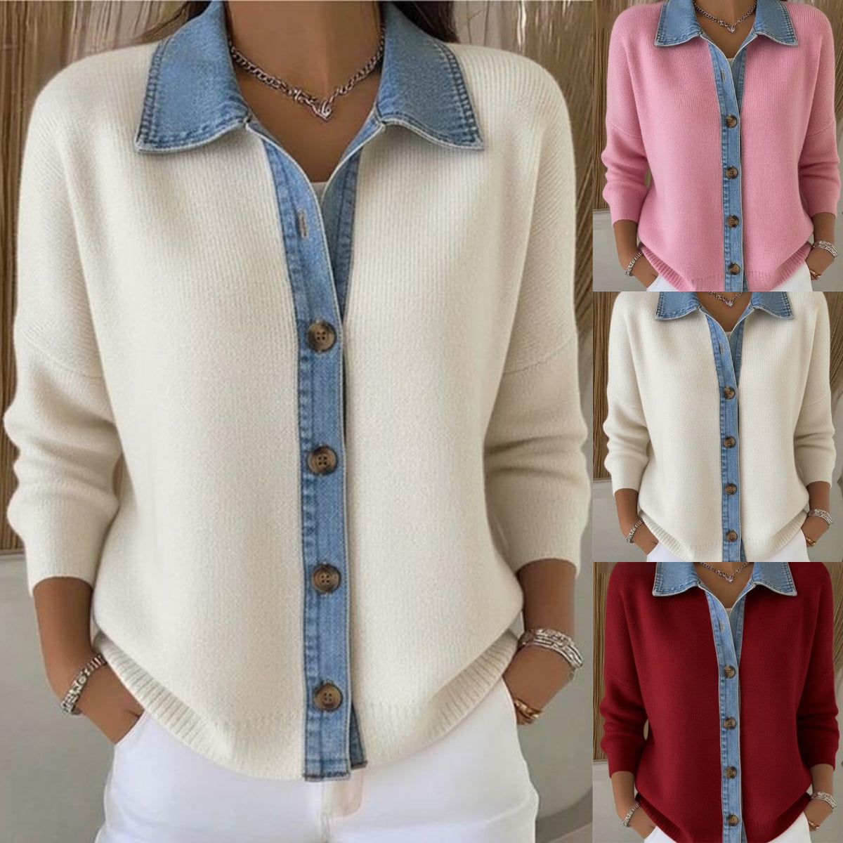🔥【S-3XL】2025 új farmer patchwork kardigánja