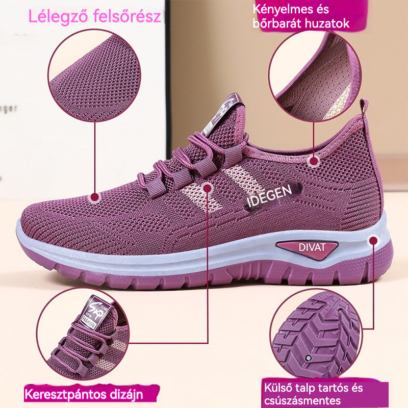 👟【36-41】Új 2026-os nyári légáteresztő hálós cipő kültéri használatra - ütéselnyelő és rugalmas, kényelmes viselet.