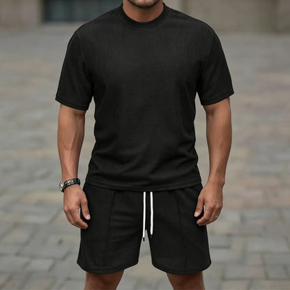 【S-3XL】Letnie, nowe, modne, szybkoschnące, oddychające, krótkie spodenki z krótkim rękawem, męskie, sportowe, 2026