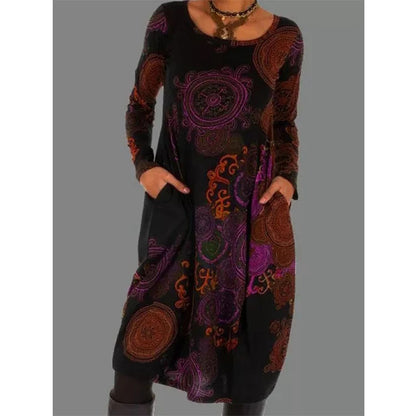 💕🔥【S-5XL】Divatos téli ruha derekán mintával