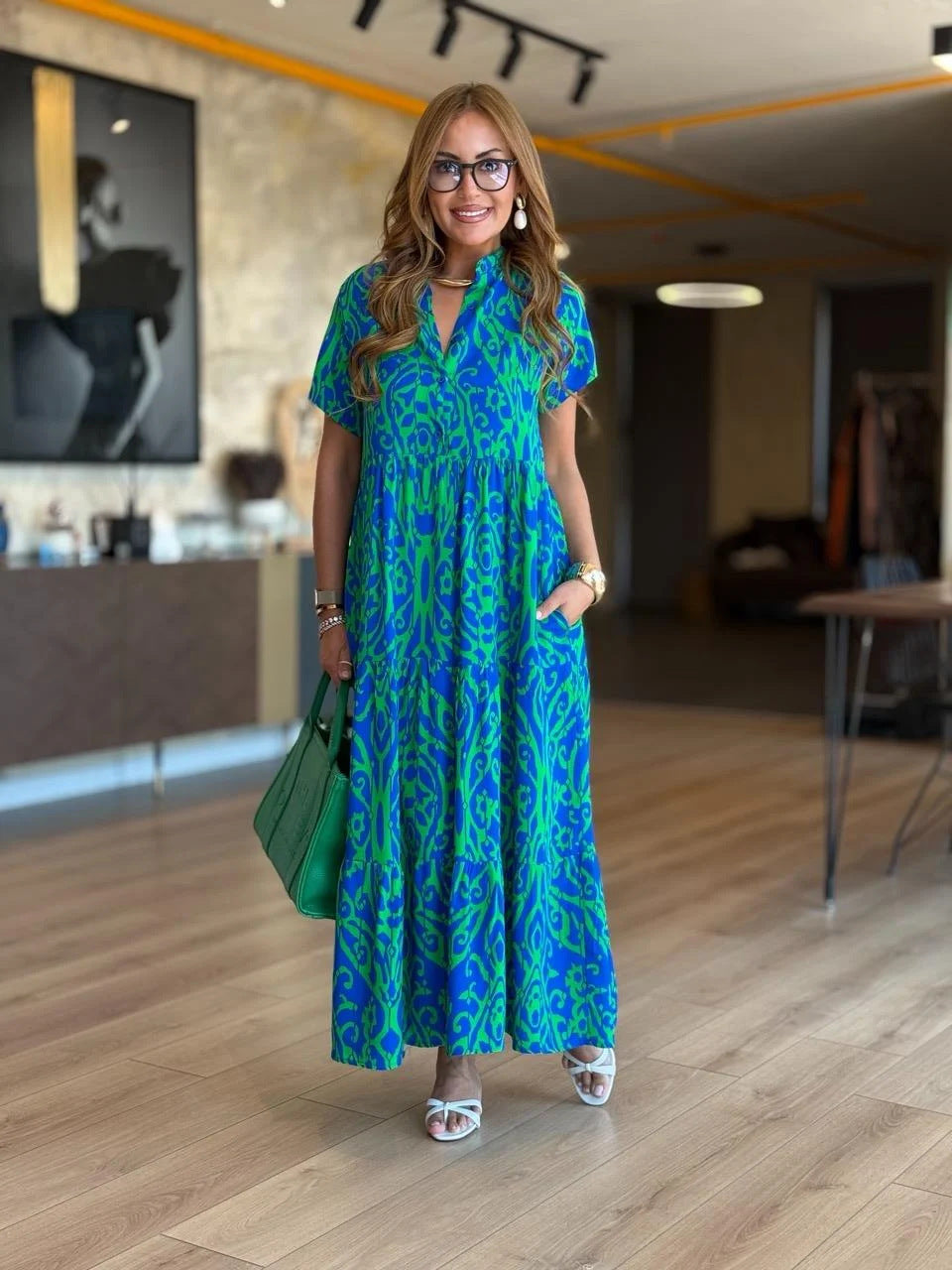 💥50% kedvezmény👗【S-5XL】Női plus size mintás ruha, Kiváló minőségű, kényelmes és divatos ruhák