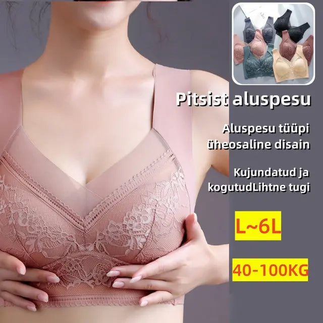 🔥【4 darabos】👙【40-110 KG】Kényelmes varrat nélküli csipke melltartó