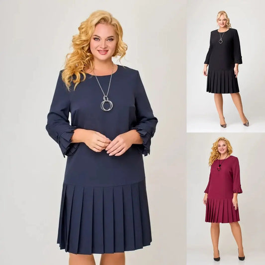 💌【S-5XL】👗2026 téli új, kiváló minőségű, elegáns egyszínű ruha