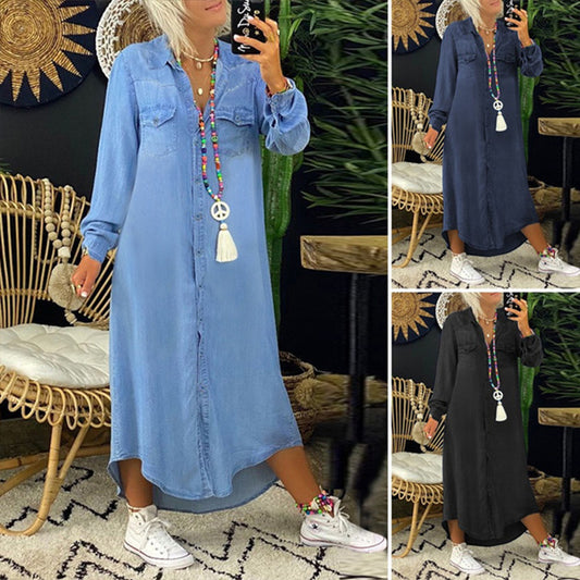 👘【50% kedvezmény 💥】【S–5XL】😍2026-ös új, nagy méretű női farmerruha