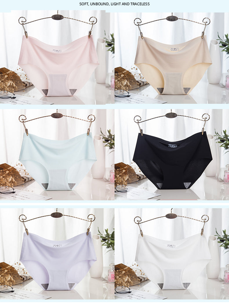 😍🛒【6 db-os csomag】Női varrás nélküli jégselyem fehérnemű