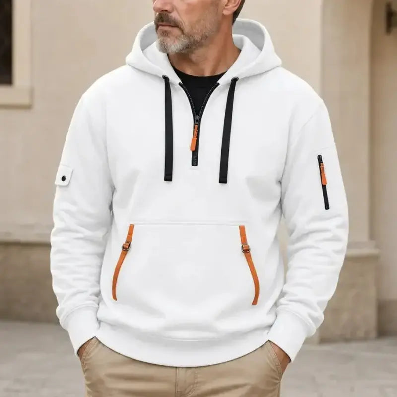 🧑【S-5XL】Prémium férfi ruházat – Bestsellerek, férfi kerek nyakú kapucnis pulóver, őszi-téli sláger
