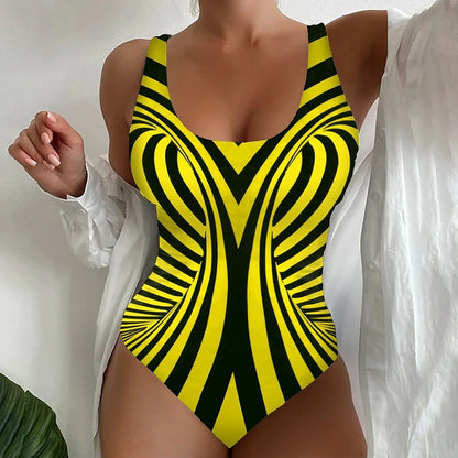 🥰【Utolsó nap – 50% kedvezmény】🔥【S~6XL】Egyedi csíkos egyrészes fürdőruha