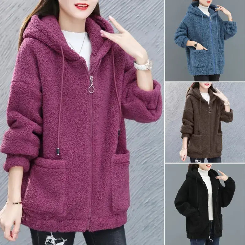 🔥✨【M-4XL】2026 Ősz/Tél Új, Divatos, Polár Bélelt, Kapucnis Női Kabát