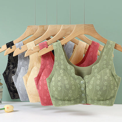 😍【Korlátozott ideig 50% kedvezmény】👙【3 darab】【40-100KG】Női vezeték nélküli csipke melltartó elülső rögzítéssel