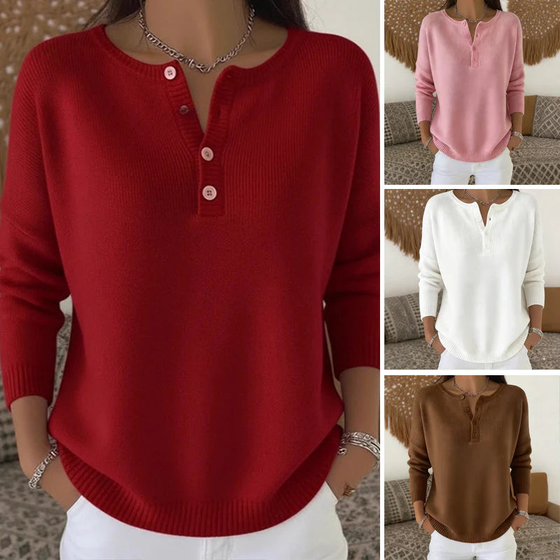 🌷【S-3XL】Női egyszerkeszű V-faszkú pulóver, laza és casual stílusú