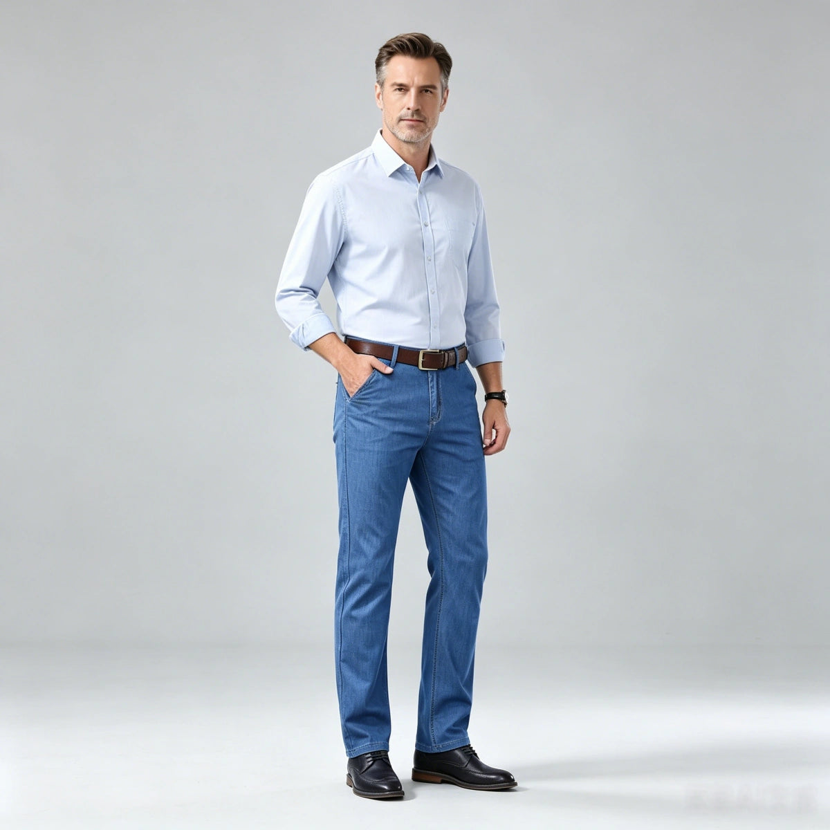 👖👖2026-os egyszerű, lezser és sokoldalú férfi nagyméretű farmer👍