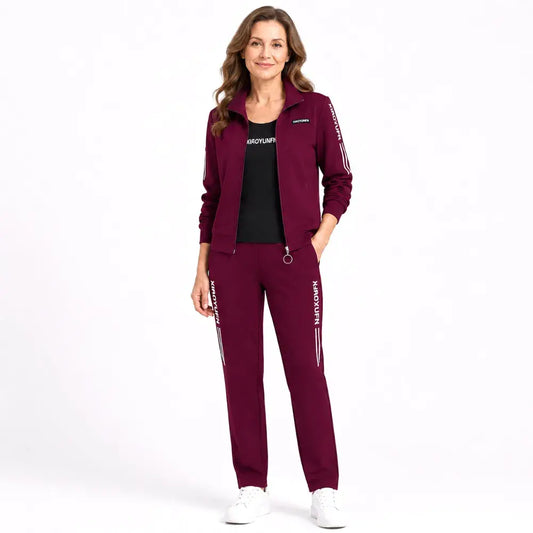 🌸 Elegancia és maximális kényelem! Elegáns 3 részes női szabadidőruha (cipzáras dzseki + póló + nadrág / Méretek: M–6XL)! ✨