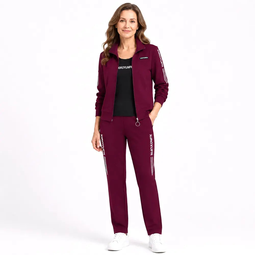 🌸 Elegancia és abszolút kényelem! Elegáns, 3 részes női melegítőruha (cipzáras kabát + póló + nadrág / Méretek: M-6XL)! ✨