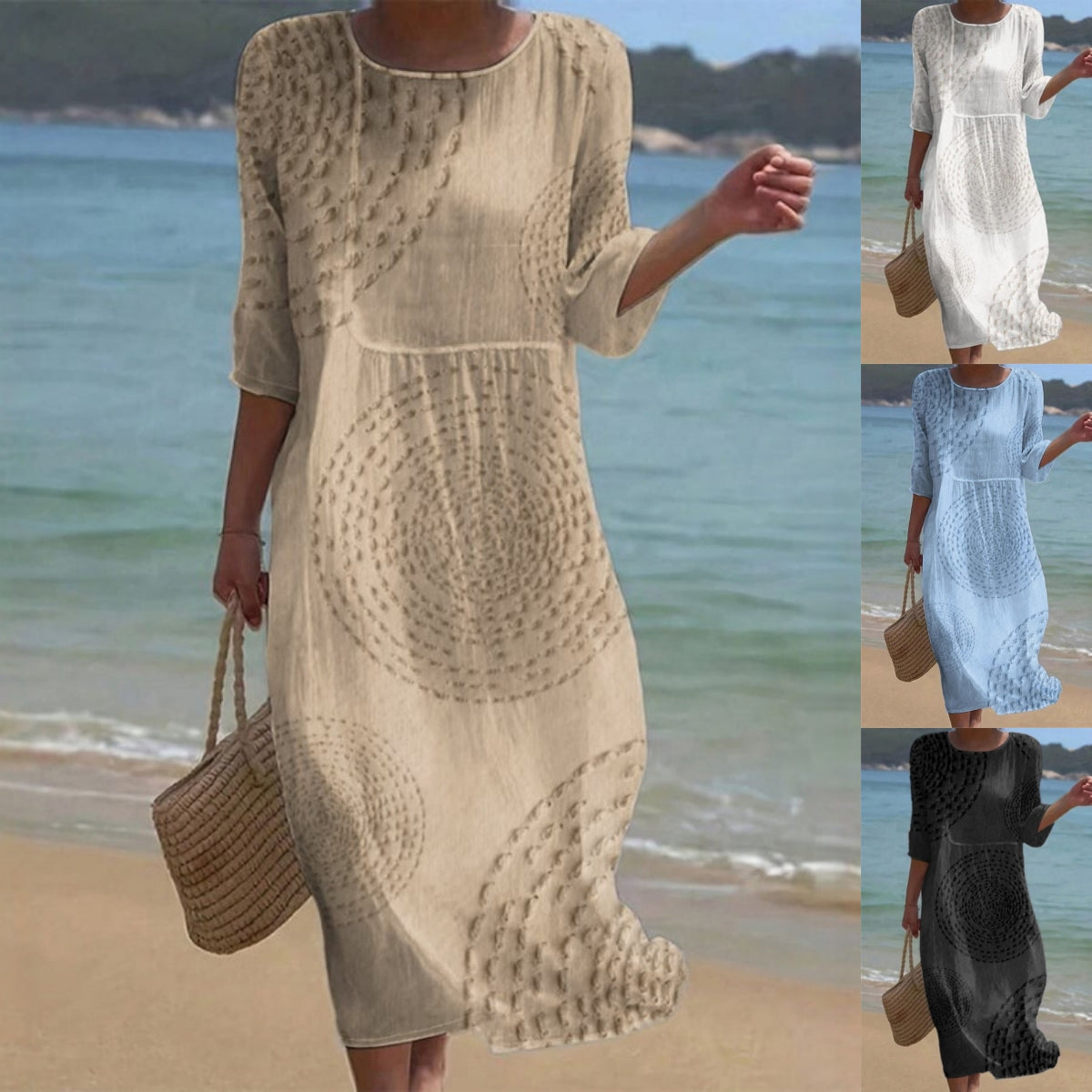 👗 Utolsó nap 50% kedvezmény! 【XS-4XL】Elegáns nyári ruha, légáteresztő, kényelmes, karcsúsító, minden alkalomra.
