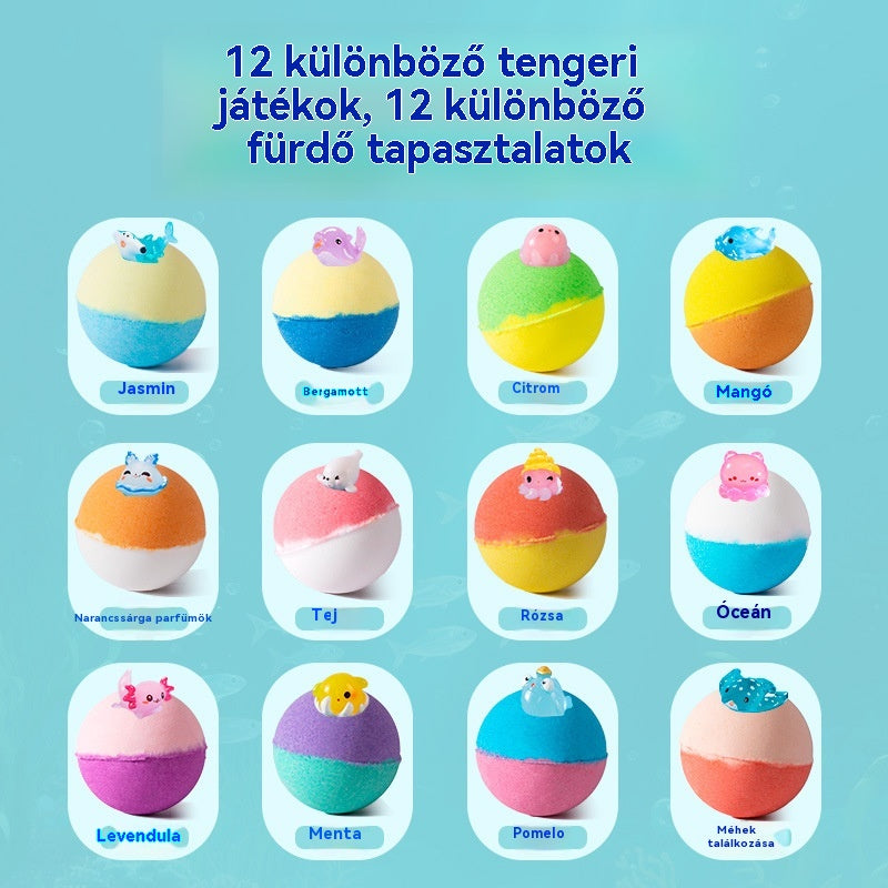 🛀💕12 darab tengeri állatok formájú fürdősógolyó (50g/golyó) gyerekeknek.