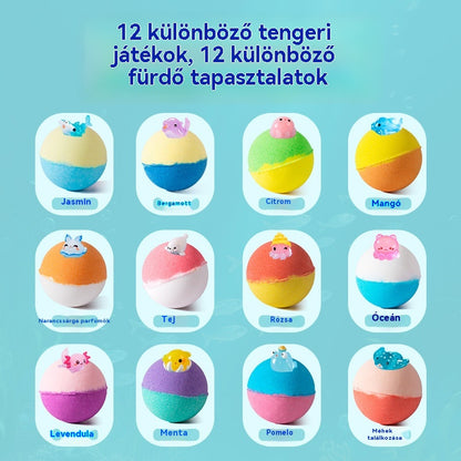 🛀💕12 darab tengeri állatok formájú fürdősógolyó (50g/golyó) gyerekeknek.