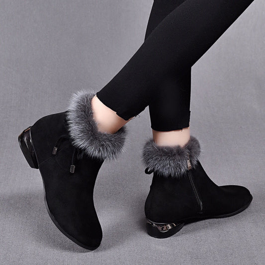 👢🩰【Legnépszerűbb termékek】Puha bőr csizma közepes sarkú cipőkkel – elegáns, kényelmes és tökéletes őszi-téli viseletre!