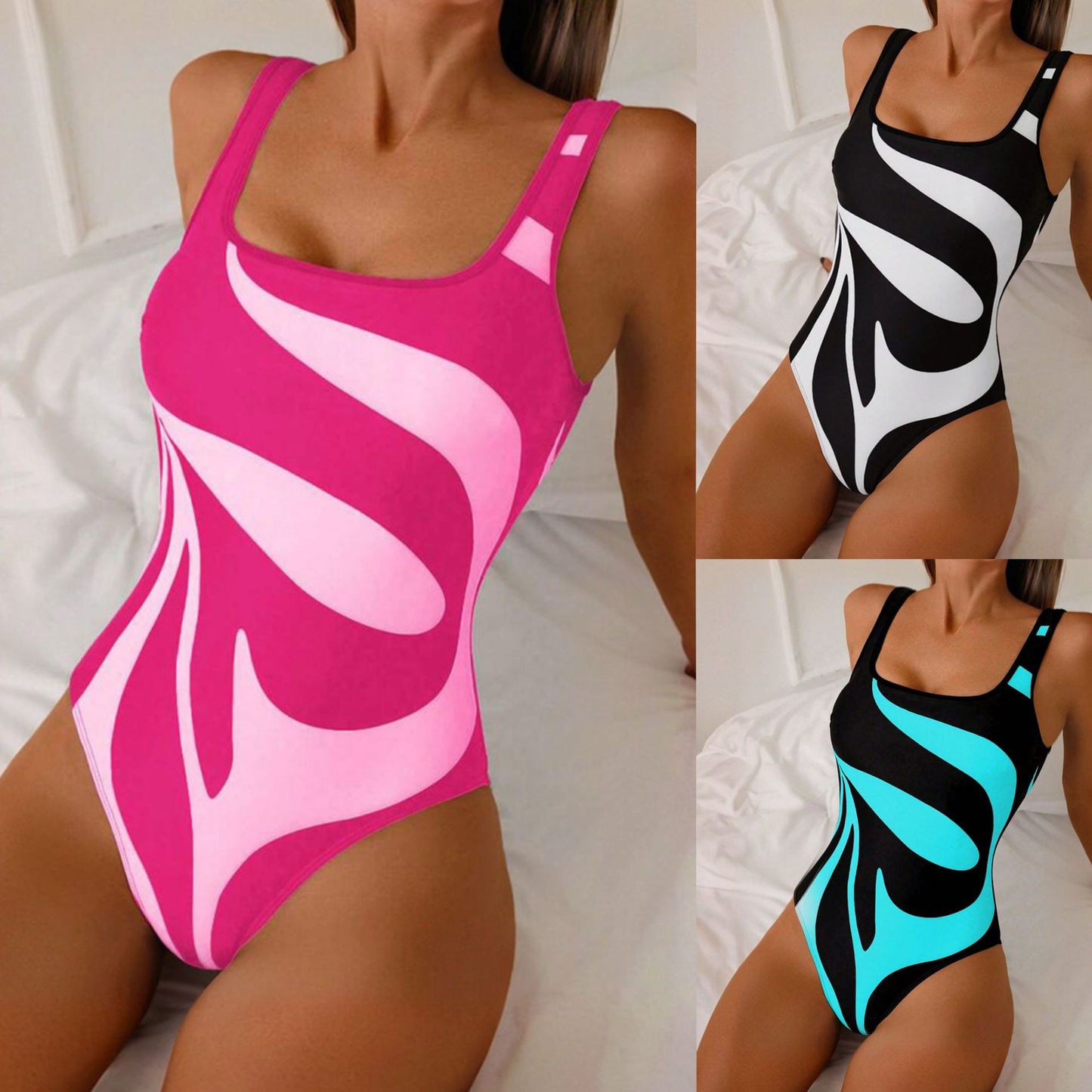 🥰🔥【S~6XL】Νέο ολόσωμο μαγιό αδυνατίσματος με στάμπα