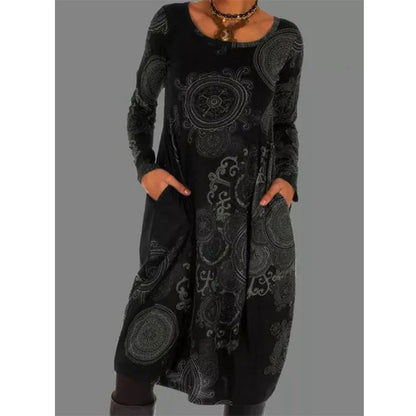 💕🔥【S-5XL】Divatos téli ruha derekán mintával
