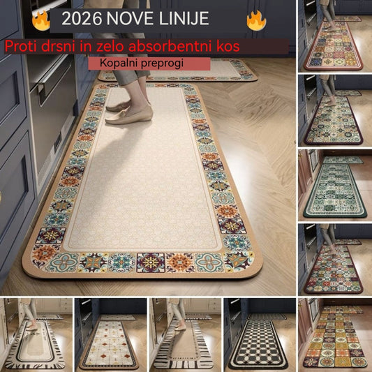 💥💥【40*60+40*120cm】Protizdrsne in zelo vpojne kuhinjske in kopalniške preproge