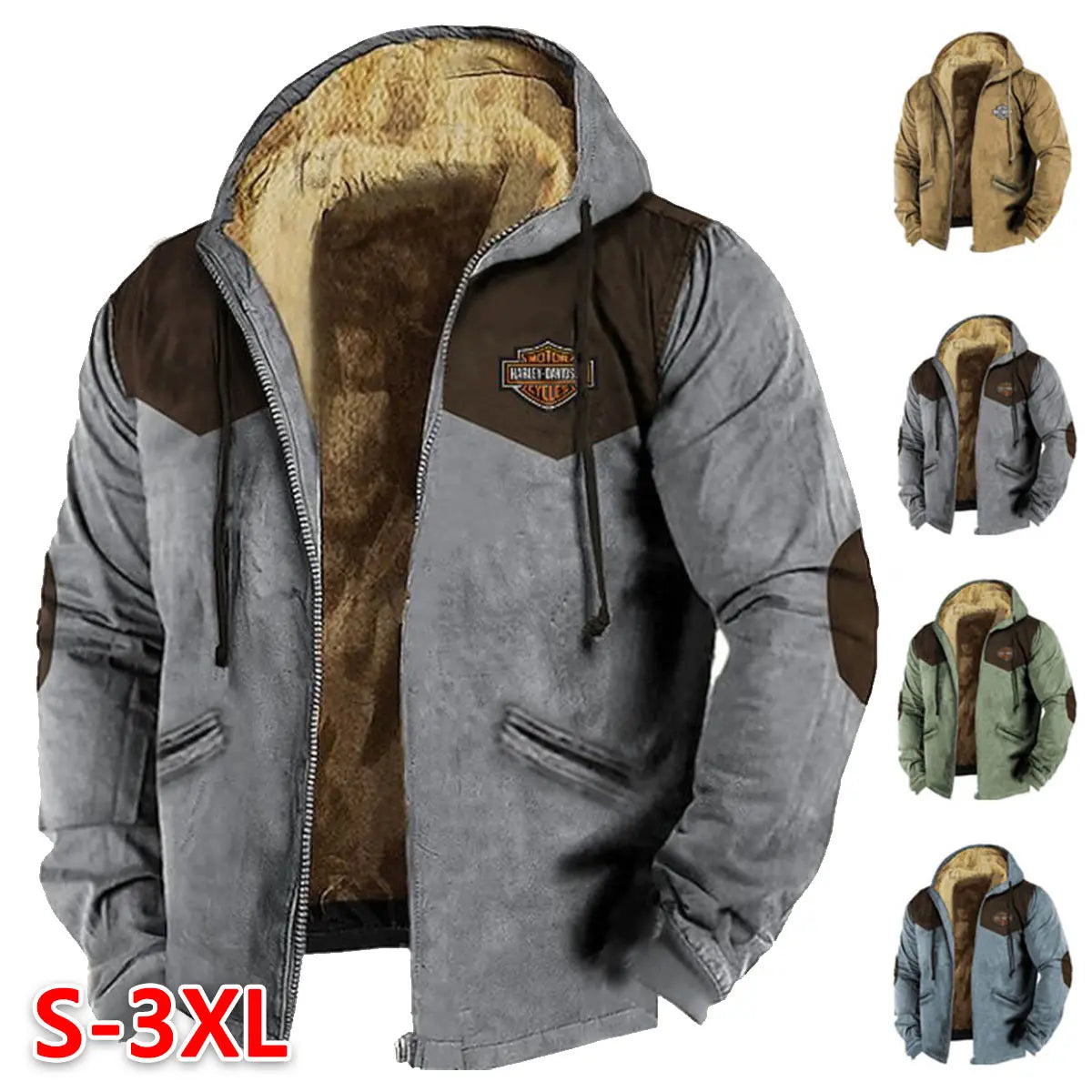 👍🧥【M-5XL】 Chaqueta suelta de terciopelo grueso para hombre, otoño e invierno