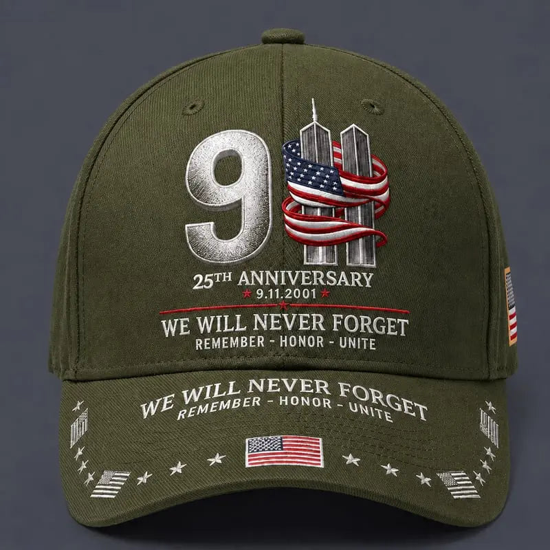 🧢9/11-es évfordulós emlék-baseballsapka: Soha ne felejtsük el – Uniszex, hazafias emléksapka 🧢