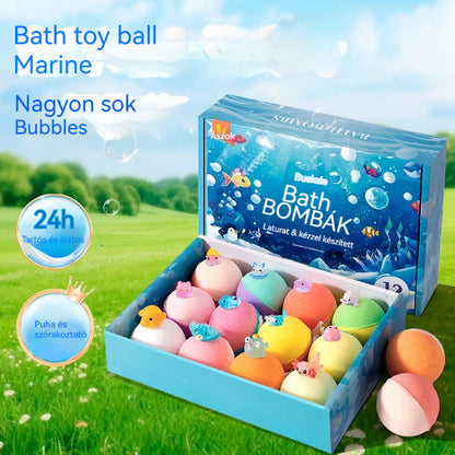 🛀💕12 darab tengeri állatok formájú fürdősógolyó (50g/golyó) gyerekeknek.