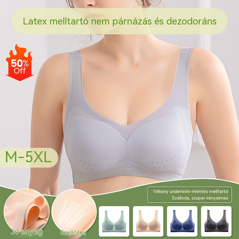 😍【4 db】Kényelmes, légáteresztő merevítő nélküli női melltartó ❤️【40-120 kg】