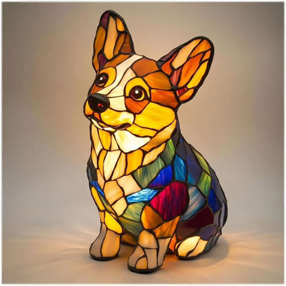 😺🐶✨Gyanta díszek, LED éjszakai fény, művészet, állatszobor, kreatív dekoráció irodába, otthonra, USB porttal ellátott kapcsoló