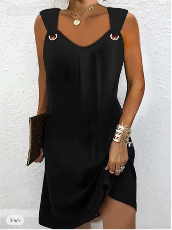 🔥🔥👗👗【50% kedvezmény】Új tavaszi és nyári ujjatlan ruha V-nyakú