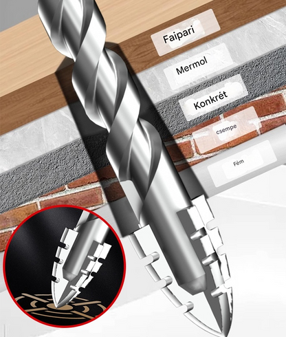 🥇【3+4+5+6+8+10+12mm】Hetedik generációs excentrikus fúrófej rendkívül kemény volfrámacélból, fogazott heggyel