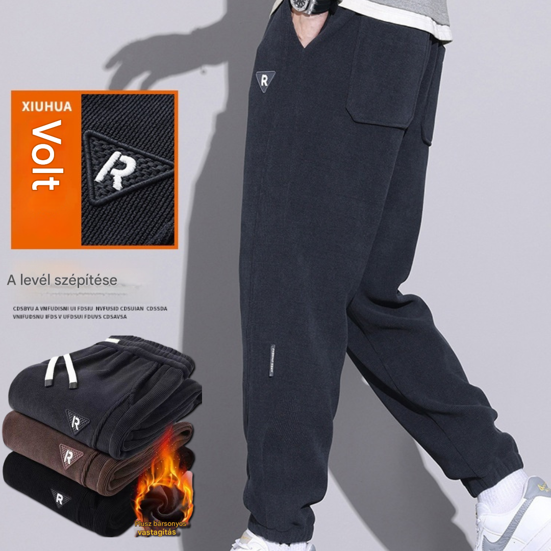 🔥【M-5XL】😎Új téli nadrág férfiaknak, plusz bársony és vastag kordbársony, meleg és lezser férfi nadrág