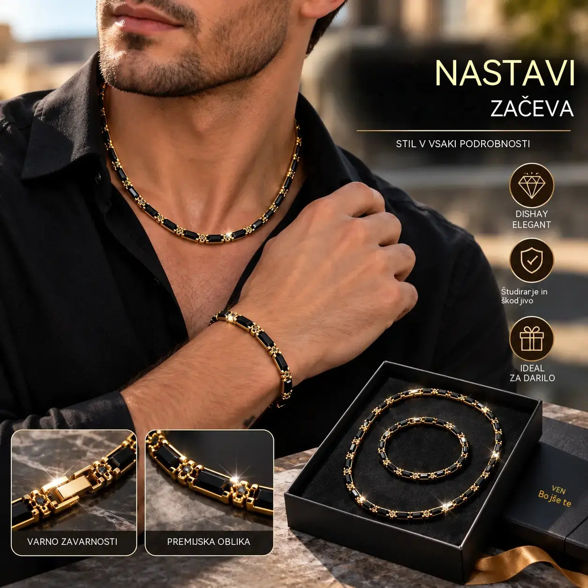 ⏳🔥 50 % popust – le še kratek čas! ⏰ Bleščeč komplet nakita: drzen, eleganten in vrhunske kakovosti 💎✨