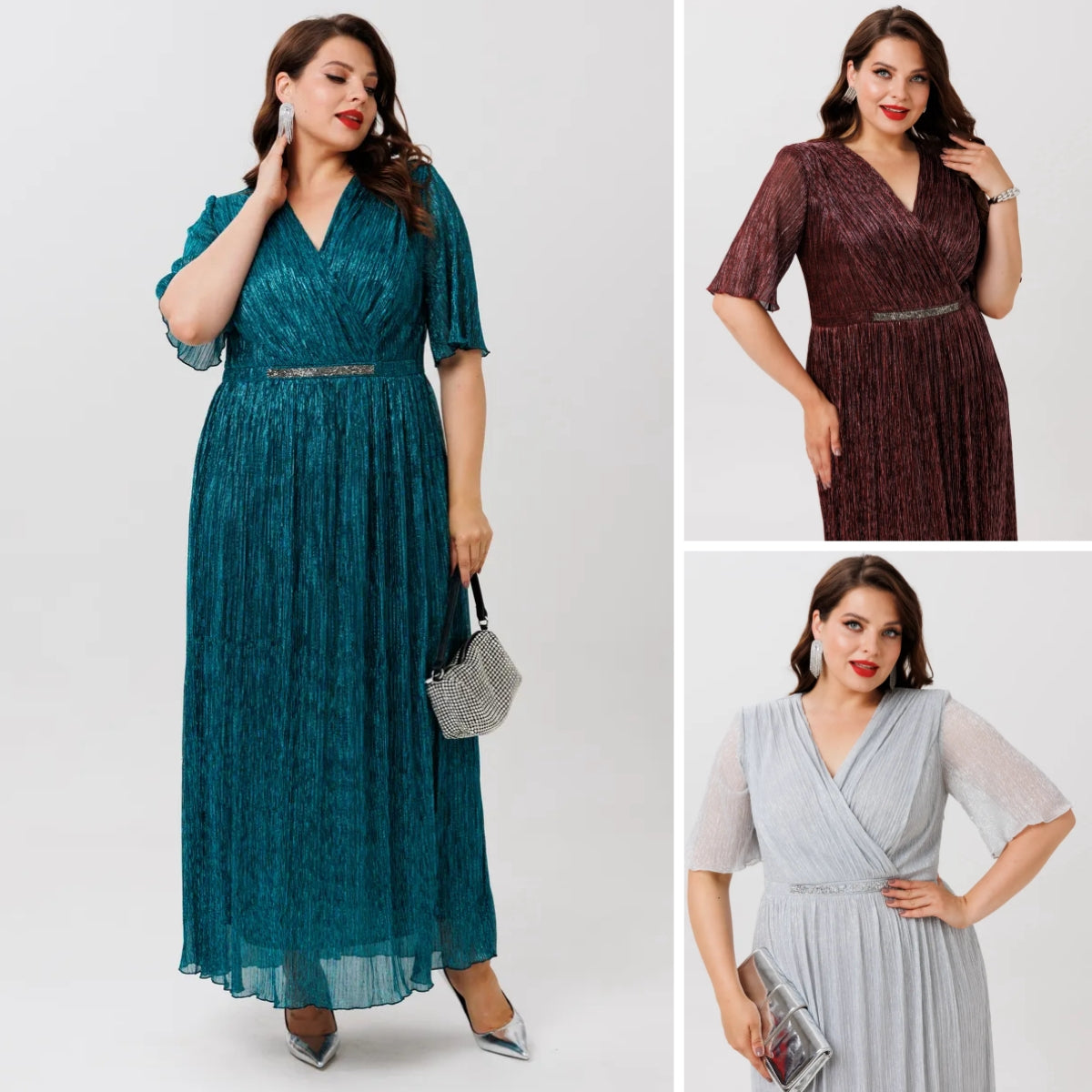 [S-5XL]👗Sukienka z błyszczącym gradientem｜Lekka i zwiewna｜Elegancka i odmładzająca