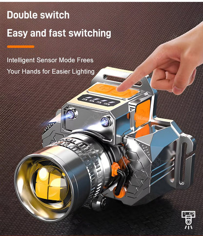 🔥【Promocja ograniczona】Zewnętrzna latarka LED z dużą jasnością i zoomem