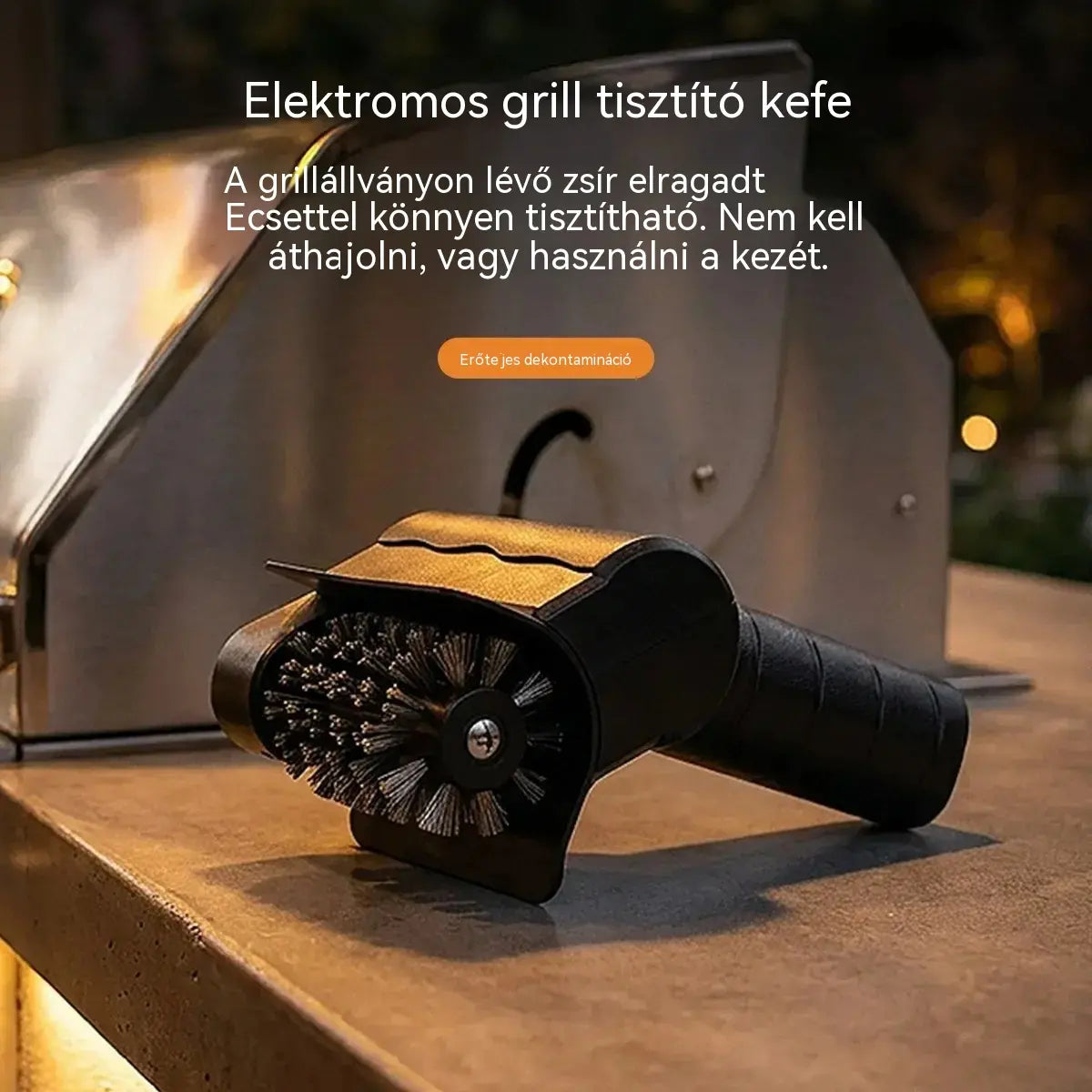 🔋🧹 Akkumulátoros Elektromos Grill Tisztító Kefe – Lítium Akkumulátorral, Multifunkcionális és Könnyen Használatos 🔥🍖