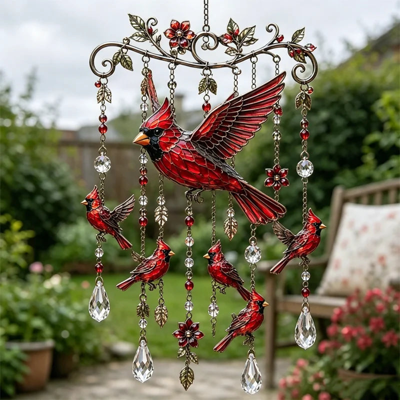 50% kedvezmény🐦Kristály szélcsengő kolibrivel és retró stílusú festett mintával