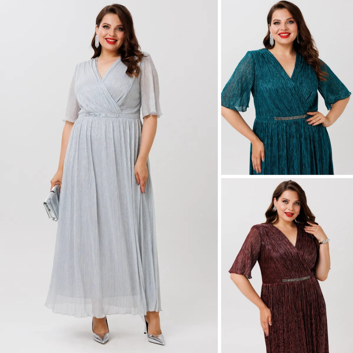 [S-5XL]👗Sukienka z błyszczącym gradientem｜Lekka i zwiewna｜Elegancka i odmładzająca