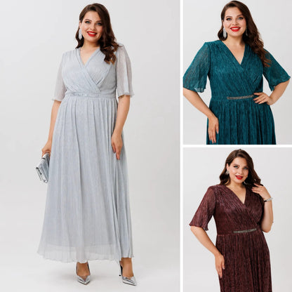 [S-5XL]👗Sukienka z błyszczącym gradientem｜Lekka i zwiewna｜Elegancka i odmładzająca